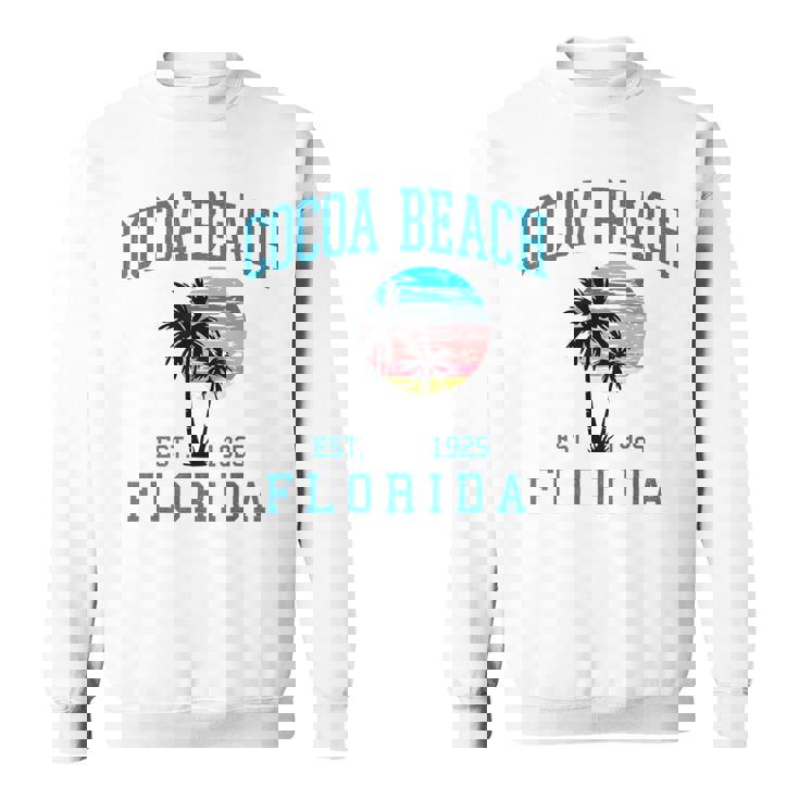 Cocoa Beach Florida Beach Retro Sunset Palm Trees Summer Sweatshirt