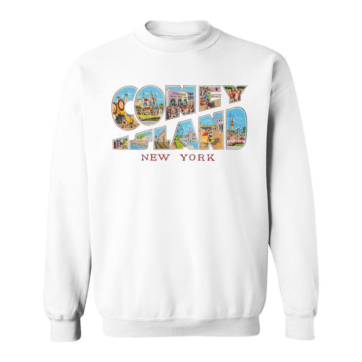 Coney Island New York City Ny Retro Vintage Souvenir T Sweatshirt