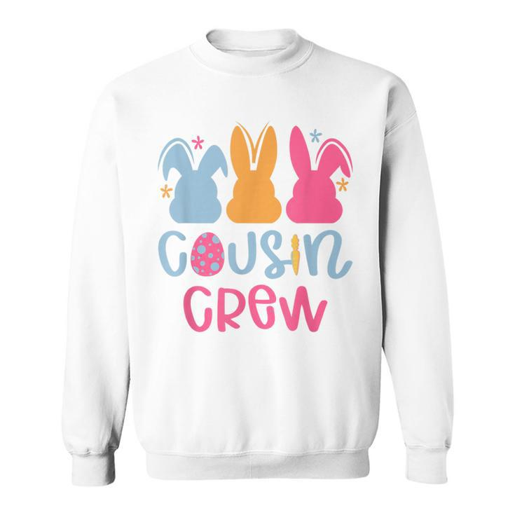 Cousin Crew Cute Bunny Rabbit Matching Easter Day Party Sweatshirt