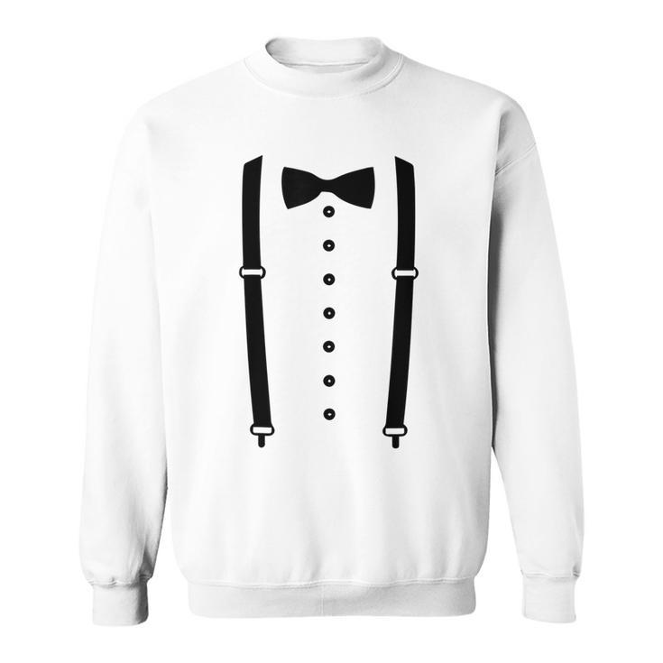 Cummerbund Suspenders Tuxedo Costume Sweatshirt