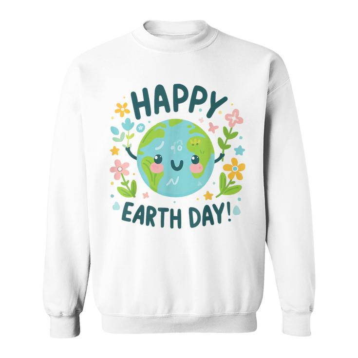 Cute Planet Earth Day Birthday Happy Earth Day 2024 Sweatshirt