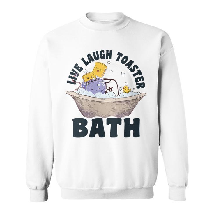 Damen Lustiger Toaster Zitat Live Laugh Toaster Bad Papa Humor Mit-Ausschnitt Sweatshirt