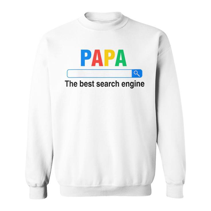 Damen Papa Die Beste Suchmaschine Lustigeratertag Mit-Ausschnitt Sweatshirt