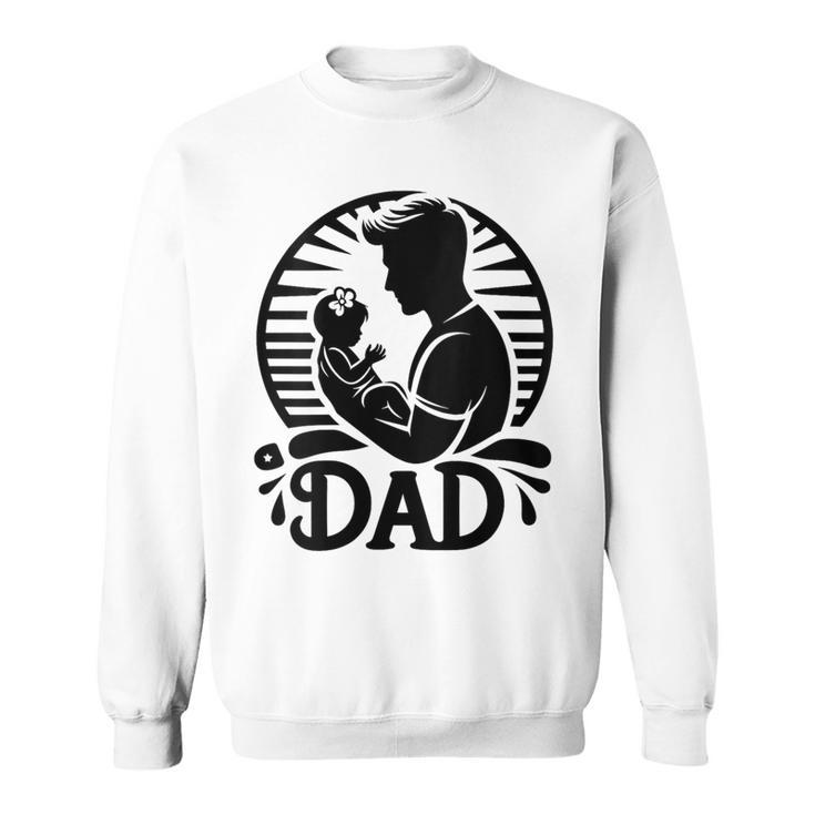 Damenatertag Erstes Mal Papa 2024 Soon To Be Dad New Dad Mit-Ausschnitt Sweatshirt