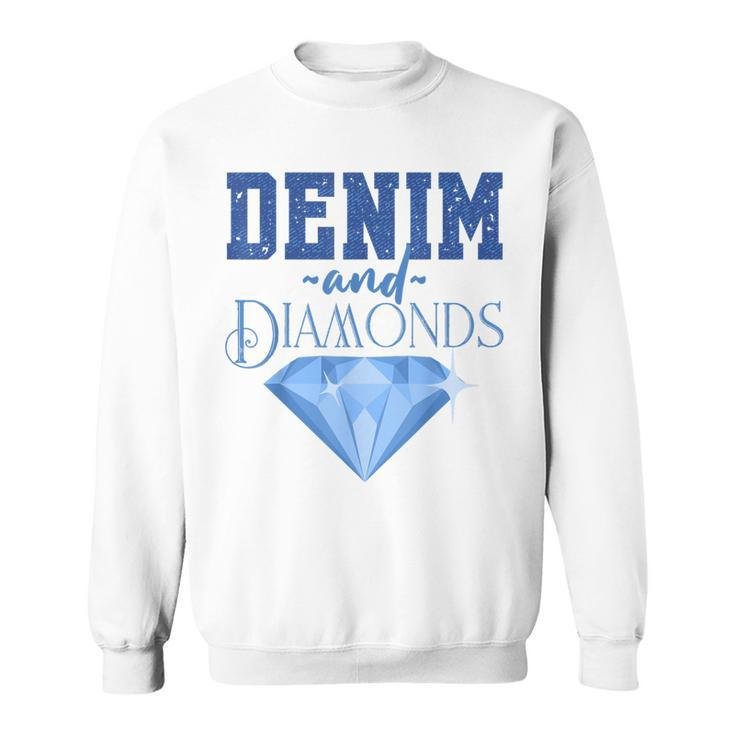 Denim Fabric Diamonds Stylish Skinny Jeans Lover Sweatshirt