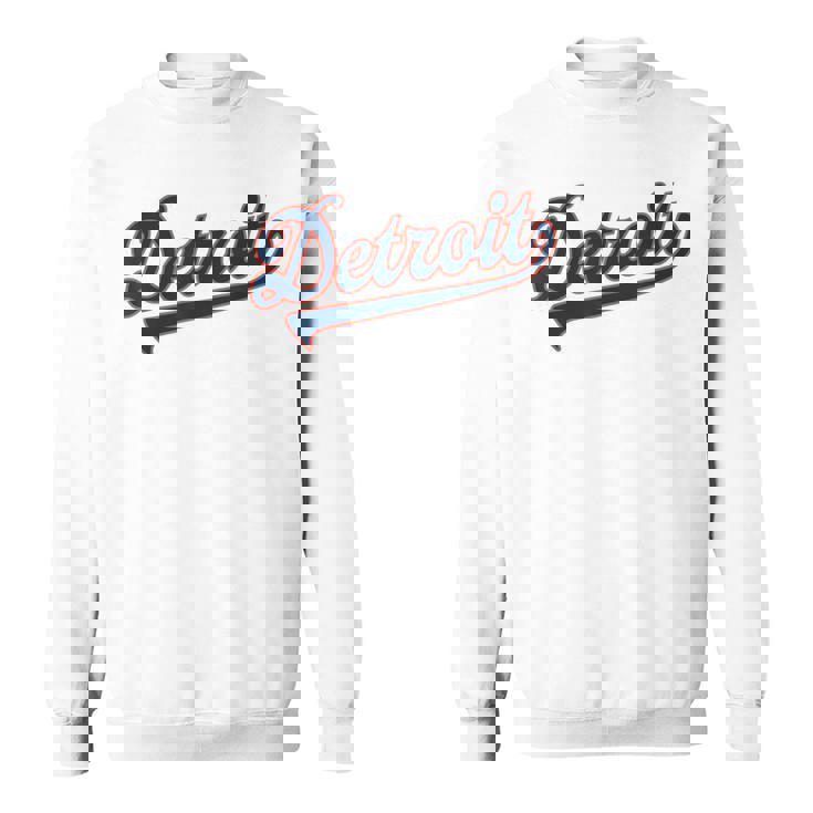 Detroit City Baseball Vintage Varsity Arched Text Detroit Sweatshirt Detroit City Baseball Vintage Varsity Arched Text Detroit Sweatshirt