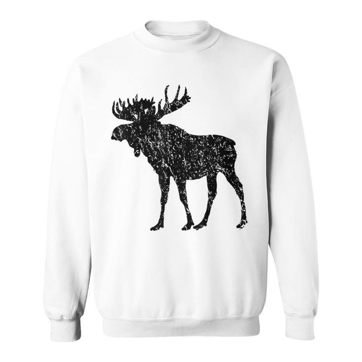 Distressed Moose Gear Vintage Silhouette Weathered Sweatshirt