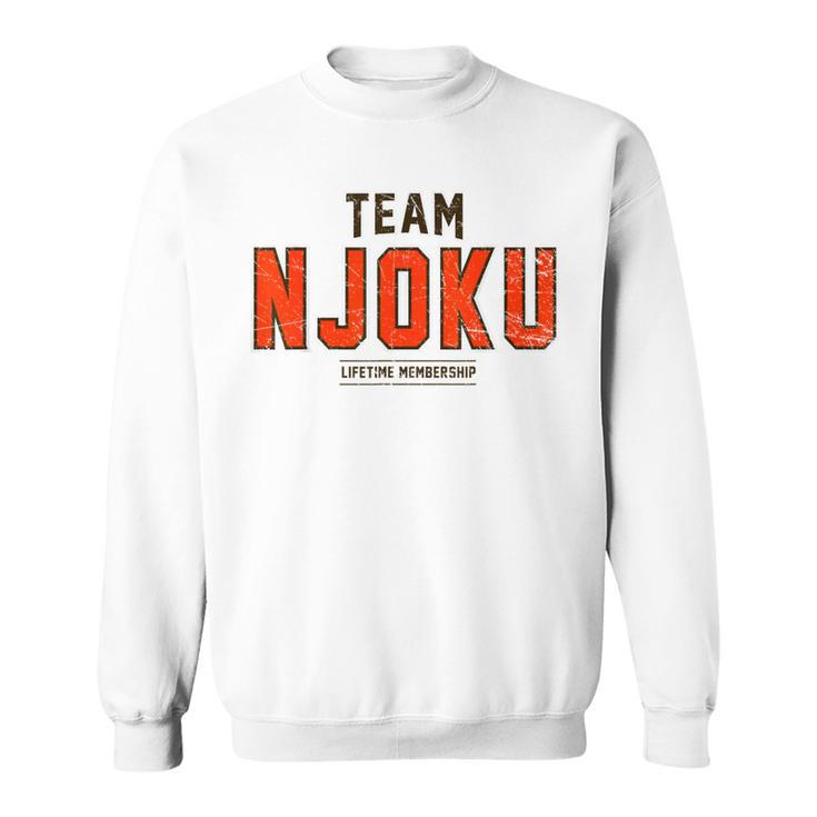 Distressed Team Njoku Proud Family Surname Last Name Sweatshirt