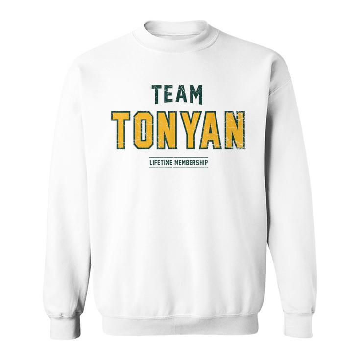 Distressed Team Tonyan Proud Family Surname Last Name Sweatshirt