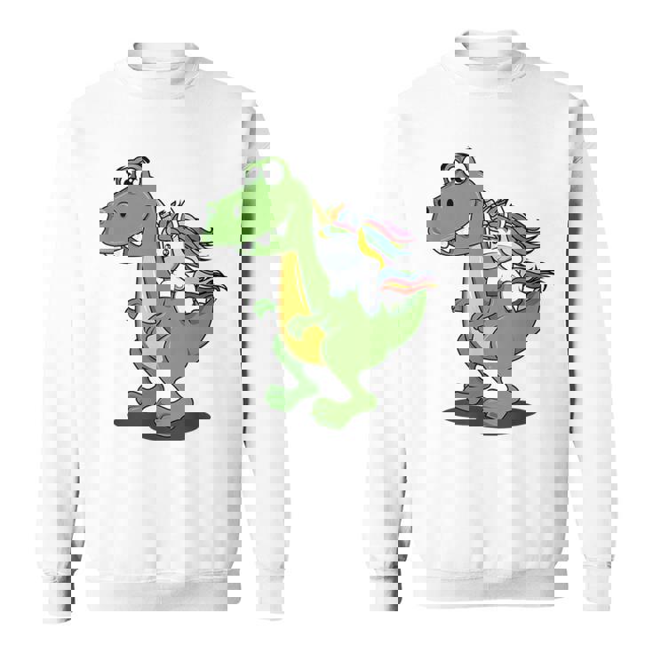 Drôle Licorne Sur Dinosaure Mignons Enfants Et Adultes Sweater e