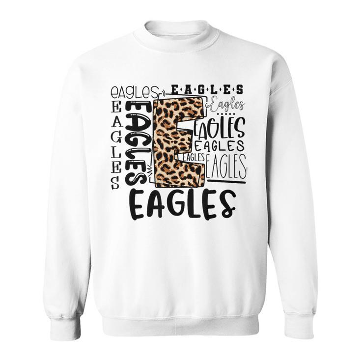 Eagles School Mascot Leopard Plaid Back To School Sweatshirt