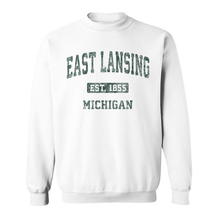 East Lansing Michigan Mi Vintage Athletic Sports Sweatshirt