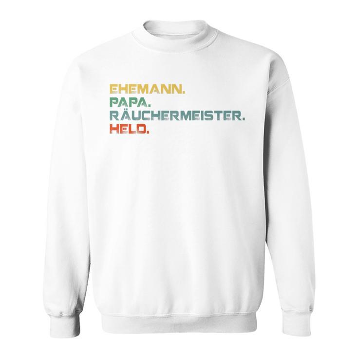 Ehemann Papa Räuchermeister Held Retro Grillmeisterintage Raglan Sweatshirt