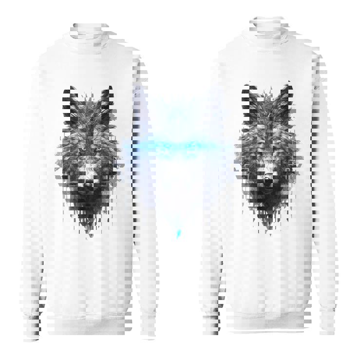 Fantasía De Lobo Ojos Azules Motivo De Animales Artísticos Lobo Camisa de entrenamiento