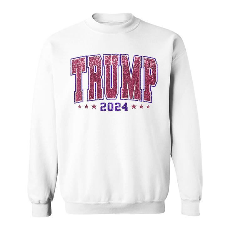 Faux Sequins Trump 2024 President Make America Trump Again Sweatshirt