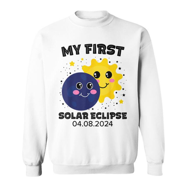 My First Solar Eclipse Toddler Boys Girls 2024 Solar Eclipse Sweatshirt
