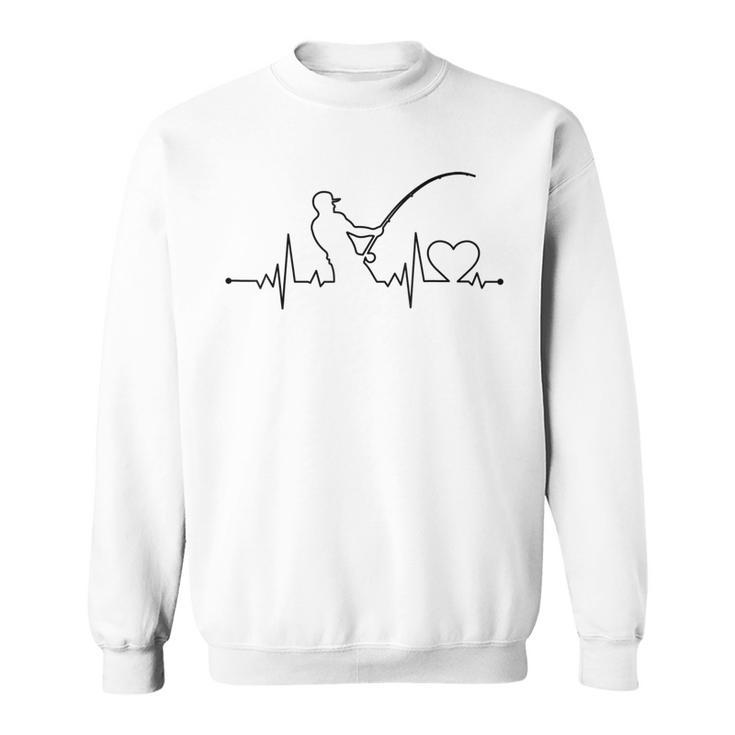 Fishing Daddy Fisherman Heartbeat Buddy Sweatshirt