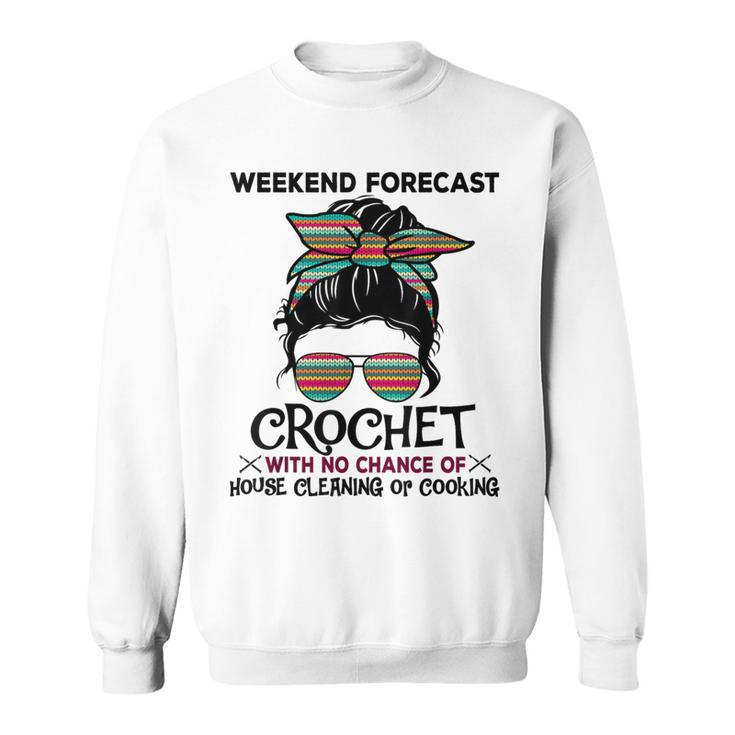 Weekend Forecast Crochet Crocheting Colorful Pattern Sweatshirt