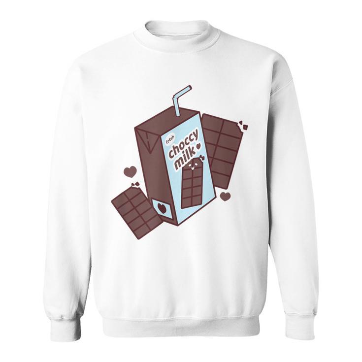 Fresh Choccy Milk Kawaii Meme Aesthetic Juice Box Sweatshirt