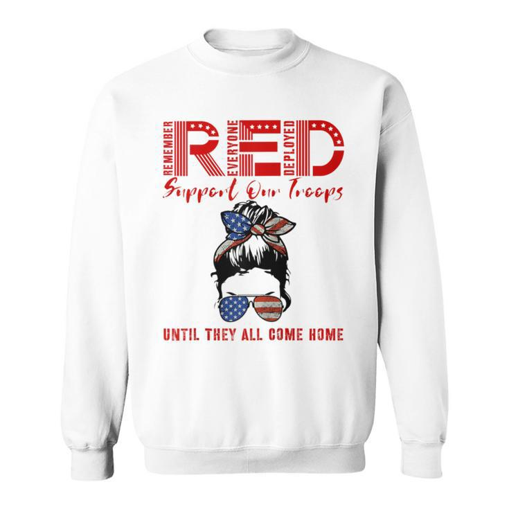 On Friday We Wear Red Friday Military Support Troops Us Flag Sweatshirt
