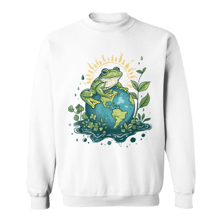 Frog Earth Day Frog Earth Day Green Themed Sweatshirt