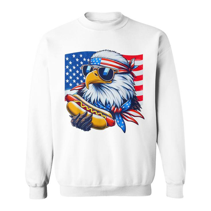 Bald Eagle Hotdog American Flag 4Th Of July Patriotic Sweatshirt