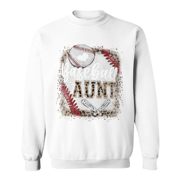 Baseball Auntie Vintage Leopard Baseball Pride Sweatshirt