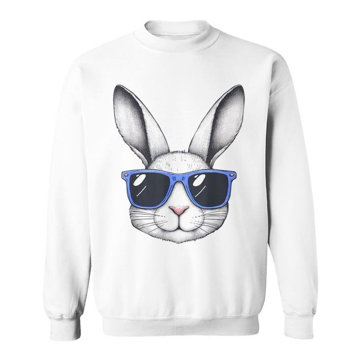 Rabbit Bunny Face Sunglasses Easter For Boys Men Sweatshirt