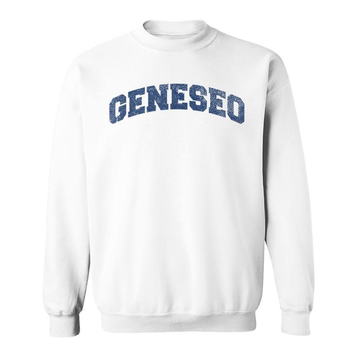 Geneseo New York Varsity Style Vintage Grey Sweatshirt