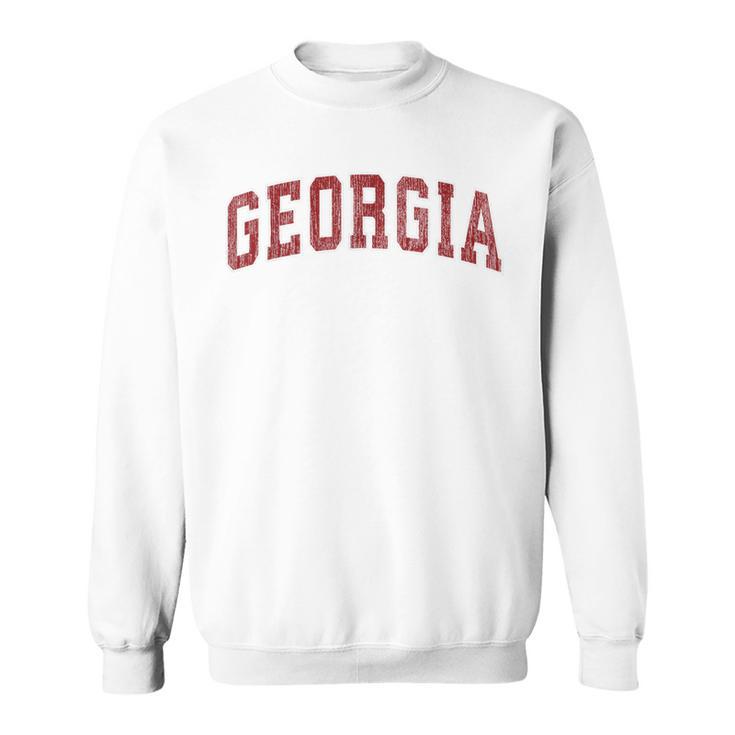 Georgia Ga Vintage Athletic Sports Red Style Sweatshirt