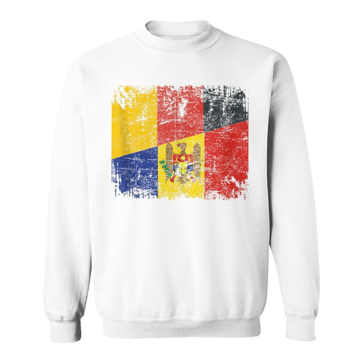 Germany Moldova Flags Half Moldovian German Roots Vintage Sweatshirt