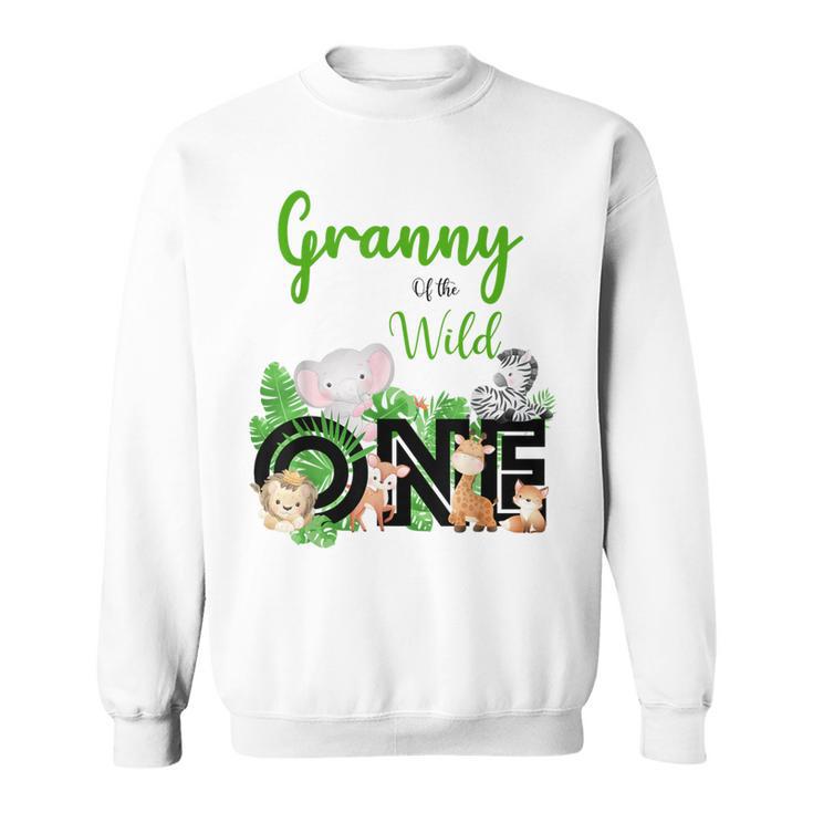 Granny Of The Wild One Zoo's Happy Birthday Jungle Animal Sweatshirt