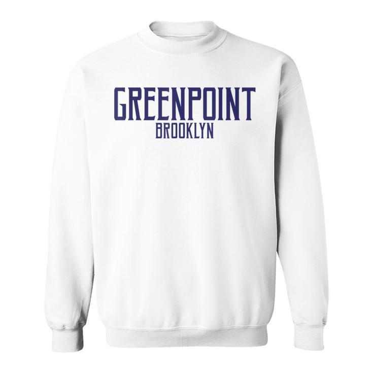 Greenpoint Vintage Text Navy Blue Print Sweatshirt