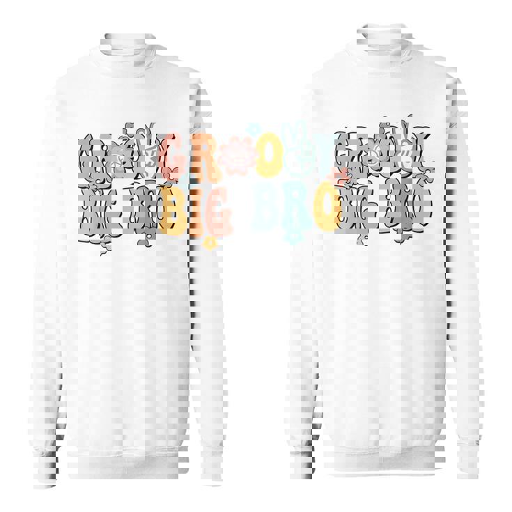 Groovy Big Bro Retro Brother Matching Family 1St Birthday Sweatshirt