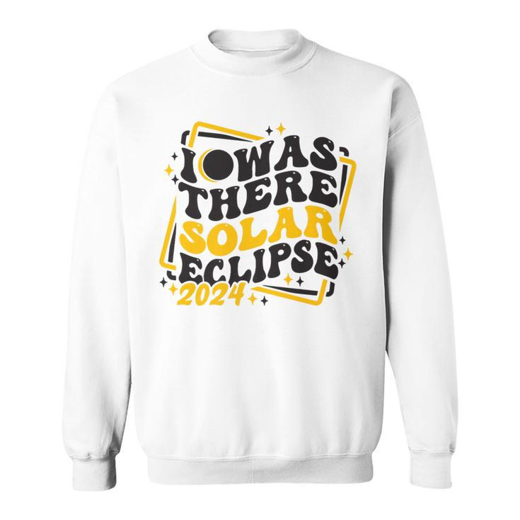 Groovy Vintage Retro I Was There Solar Eclipse 2024 Sweatshirt