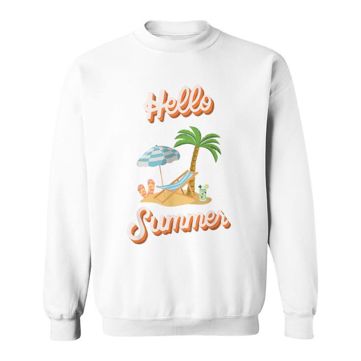 Hello Summer – Mit Sand Meer Sonnenschirm Und Palmenstimmung Sweatshirt