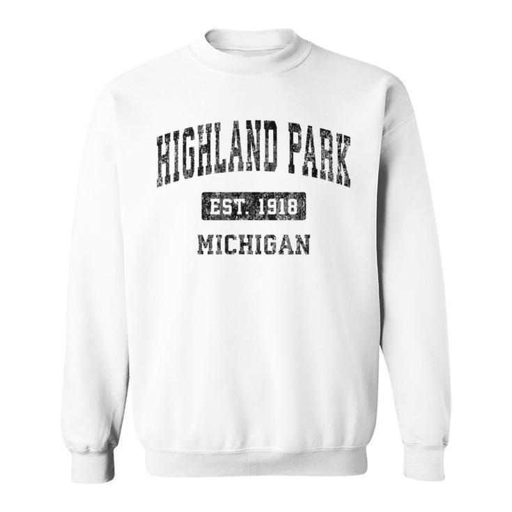 Highland Park Michigan Mi Vintage Sports Black Sweatshirt