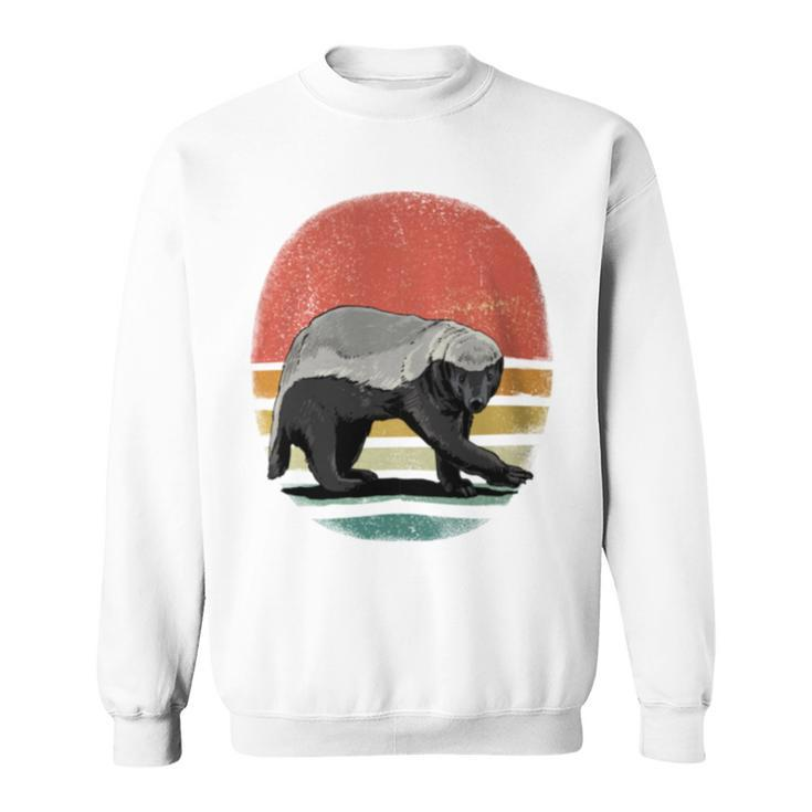 Honey Badger Retro Style Wild Animal Lover Zookeeper Sweatshirt