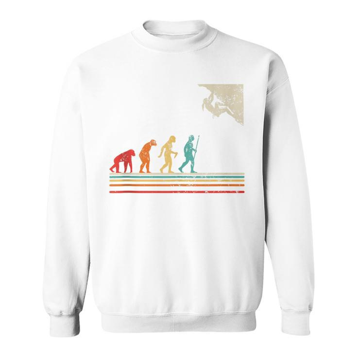 Human Evolution Rock Climbing Retro Vintage Climber Sweatshirt