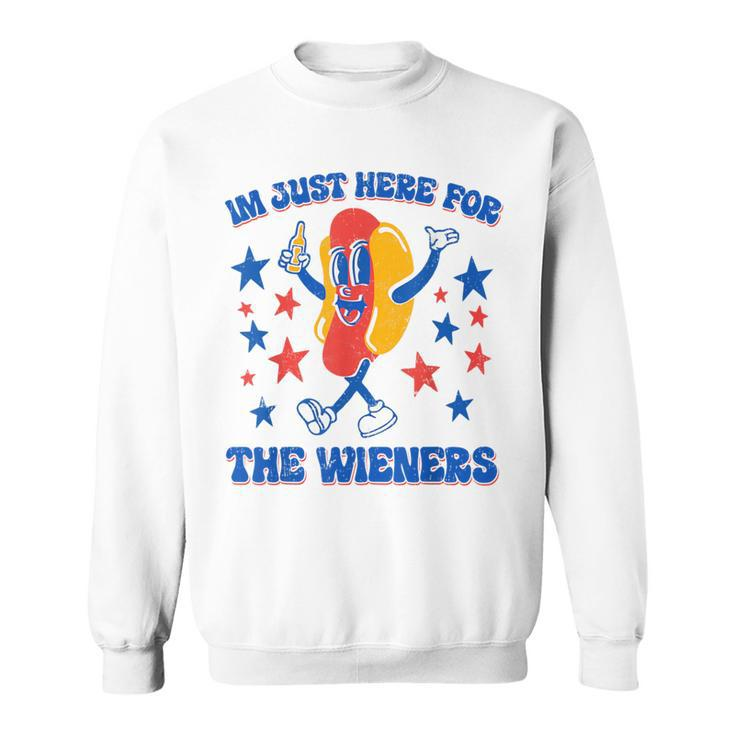 I'm Just Here For The Wieners 4Th Of July Hot-Dog Sweatshirt