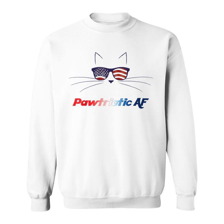 July 4Th American Cat Pawtriotic Af Patriotic Kitty Sweatshirt