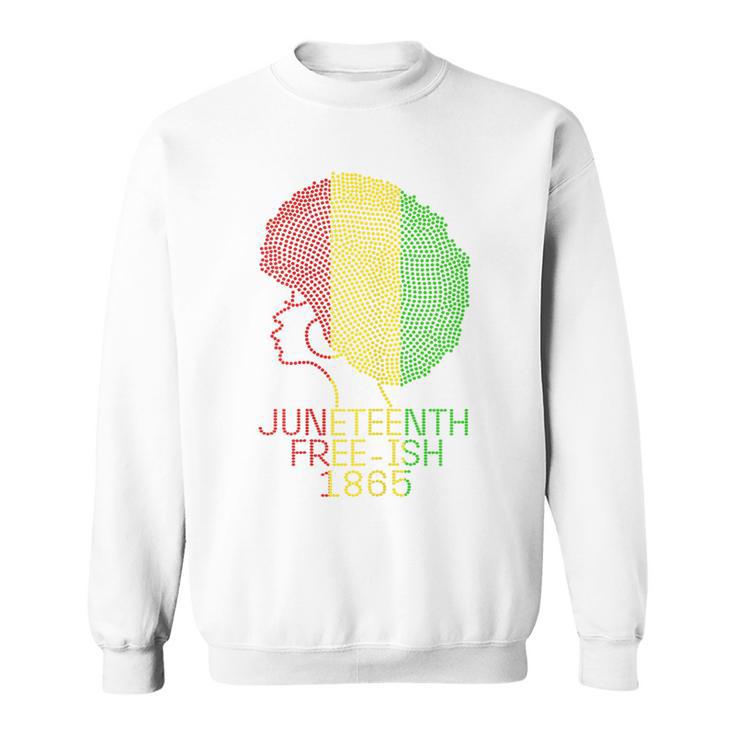 Junenth Celebrate 1865 Freedom Day Rhinestone Black Women Sweatshirt