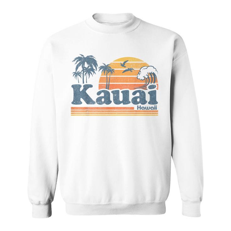 Kauai Hawaii Vintage Beach Summer Surfing 70S Retro Hawaiian Sweatshirt