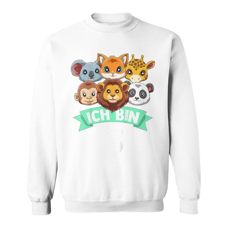 Kinder 3 Geburtstag Zoo Tiere 3 Jahre Alt Süßes Kinder Sweatshirt