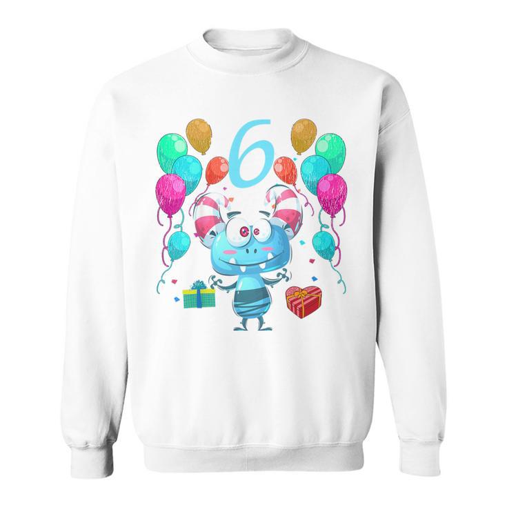 Kinder Geburtstags 6 Jahre Monster Geburtstag Sweatshirt