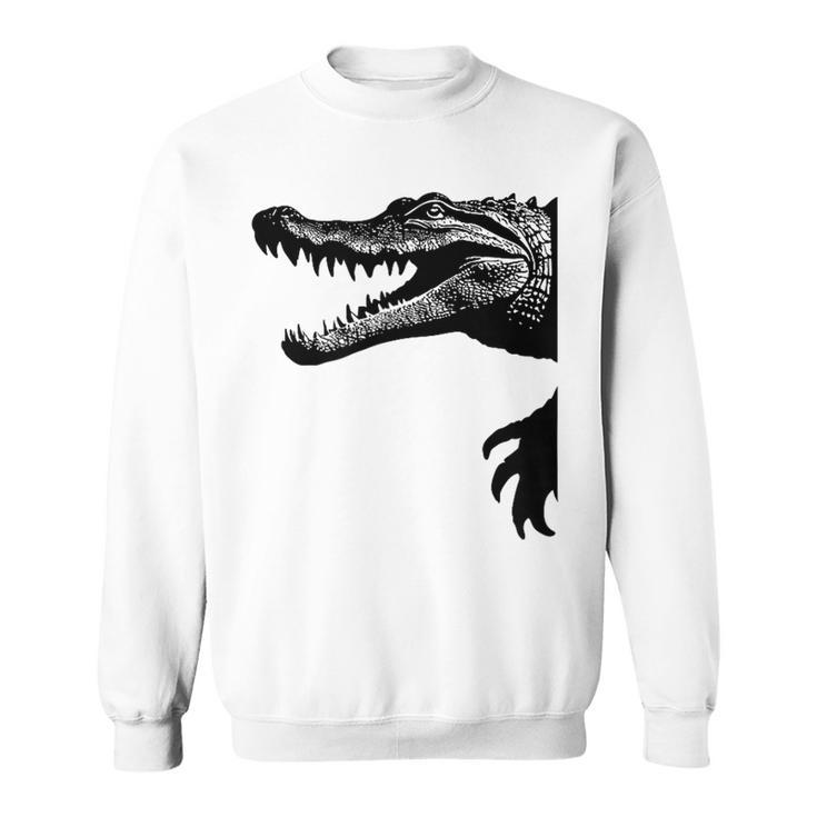 Krokodil Silhouette Mit Kralle Fun Mitgebsel Füratertag Sweatshirt