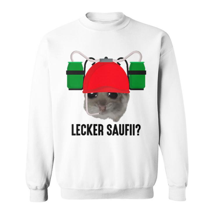 Lecker Saufii Bierchen X Sad Hamster Meme Bier Bierhelm Sweatshirt