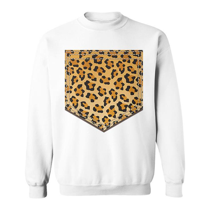 Leopard Print Pocket Cool Animal Lover Cheetah Sweatshirt