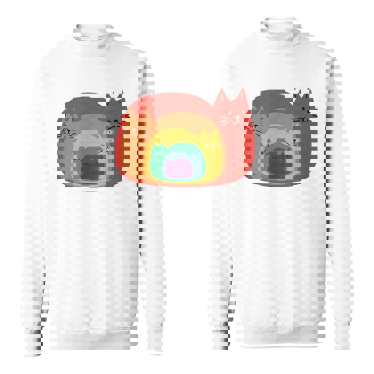 Lindo Gato Arco Iris Adorable Camisa de entrenamiento