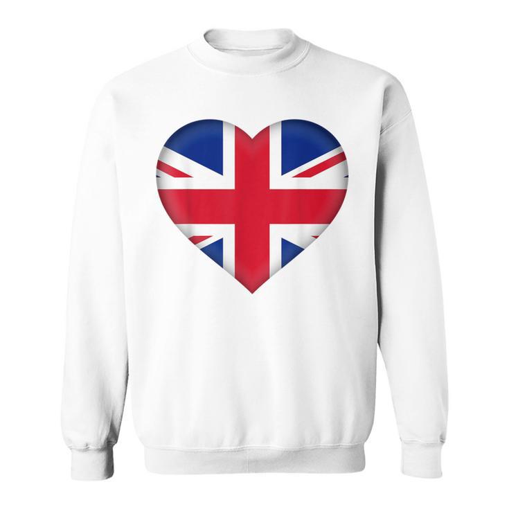 I Love United Kingdom Uk British Flag Heart Outfit Sweatshirt